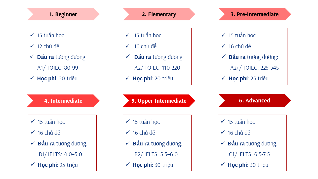 LỘ TRÌNH HỌC Tiếng Anh Lãnh Đạo